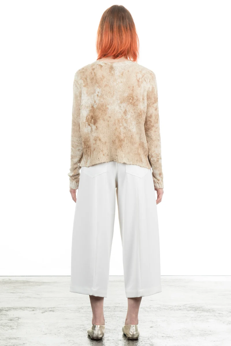 AVANT TOI Damen Cardigan mit Strick-Applikationen beige braun