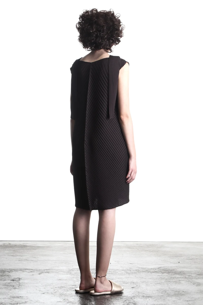 Issey Miyake Plissée Avantgarde Damen Kleid schwarz