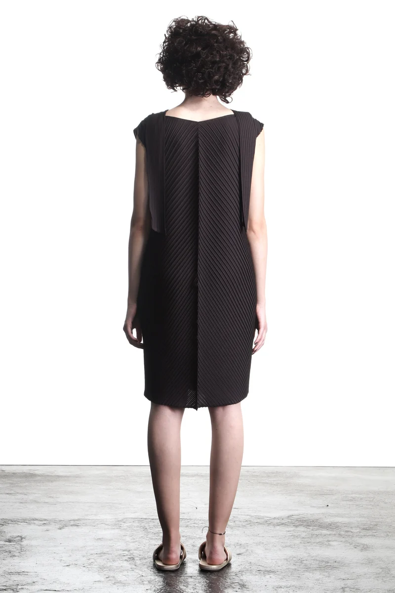 Issey Miyake Plissée Avantgarde Damen Kleid schwarz