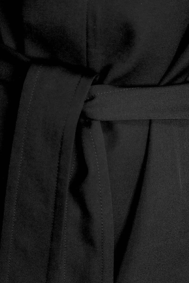 Yohji Yamamoto Damen Mantel mit Gürtel schwarz