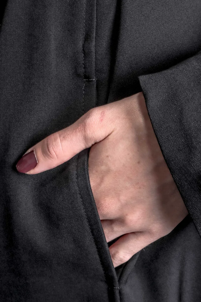 Yohji Yamamoto Damen Mantel mit Gürtel schwarz