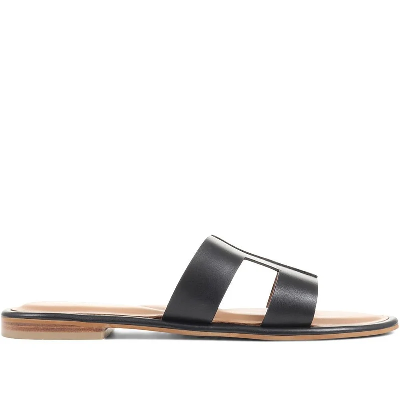 Lilli Leather Mule Sandals - LILLI / 323 349 - Black