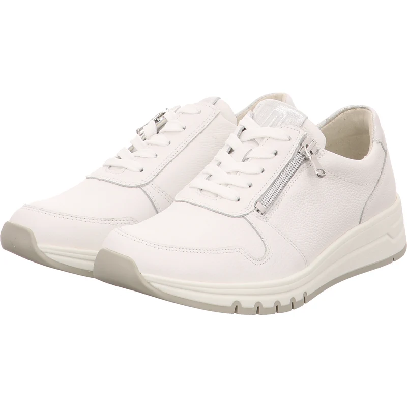 Waldläufer Schnürschuh H-April weiß-kombi.