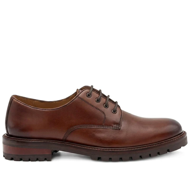 Langston Leather Derby Shoes - LANGSTON / 329 946 - Chestnut