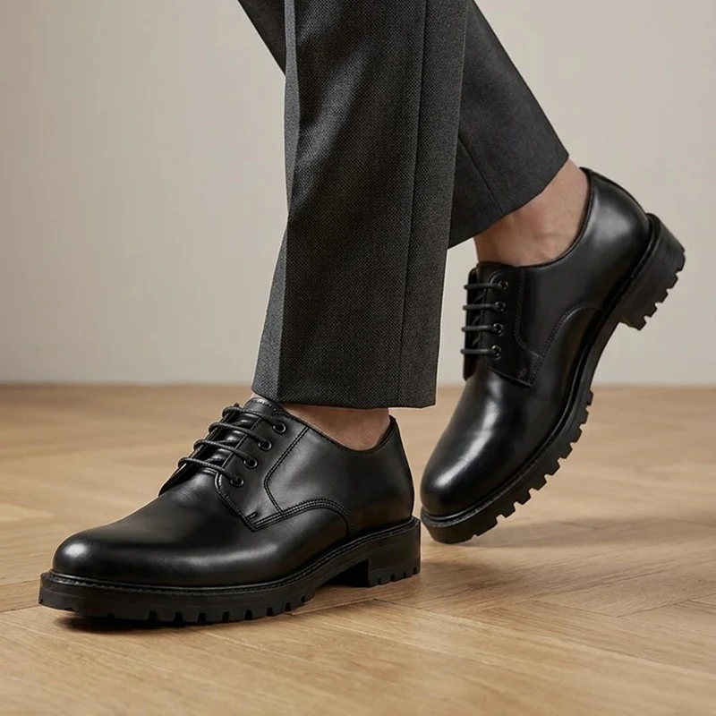 Langston Leather Derby Shoes - LANGSTON / 329 946 - Black Leather