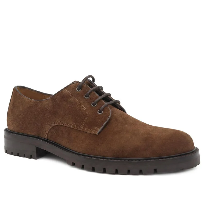 Langston Leather Derby Shoes - LANGSTON / 329 946 - Brown Suede