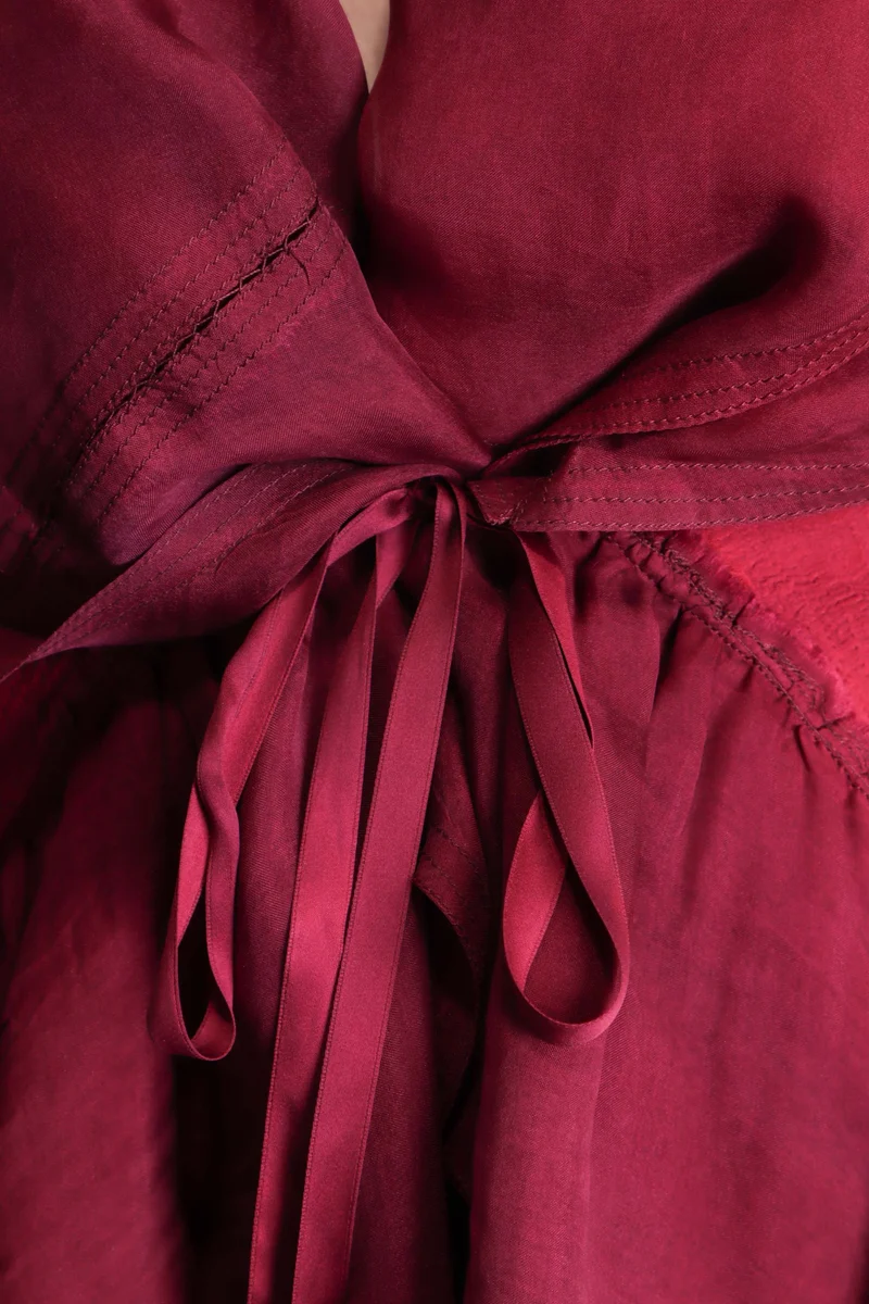 Marc Le Bihan Damen Avantgarde Jacke im Layering-Look rot