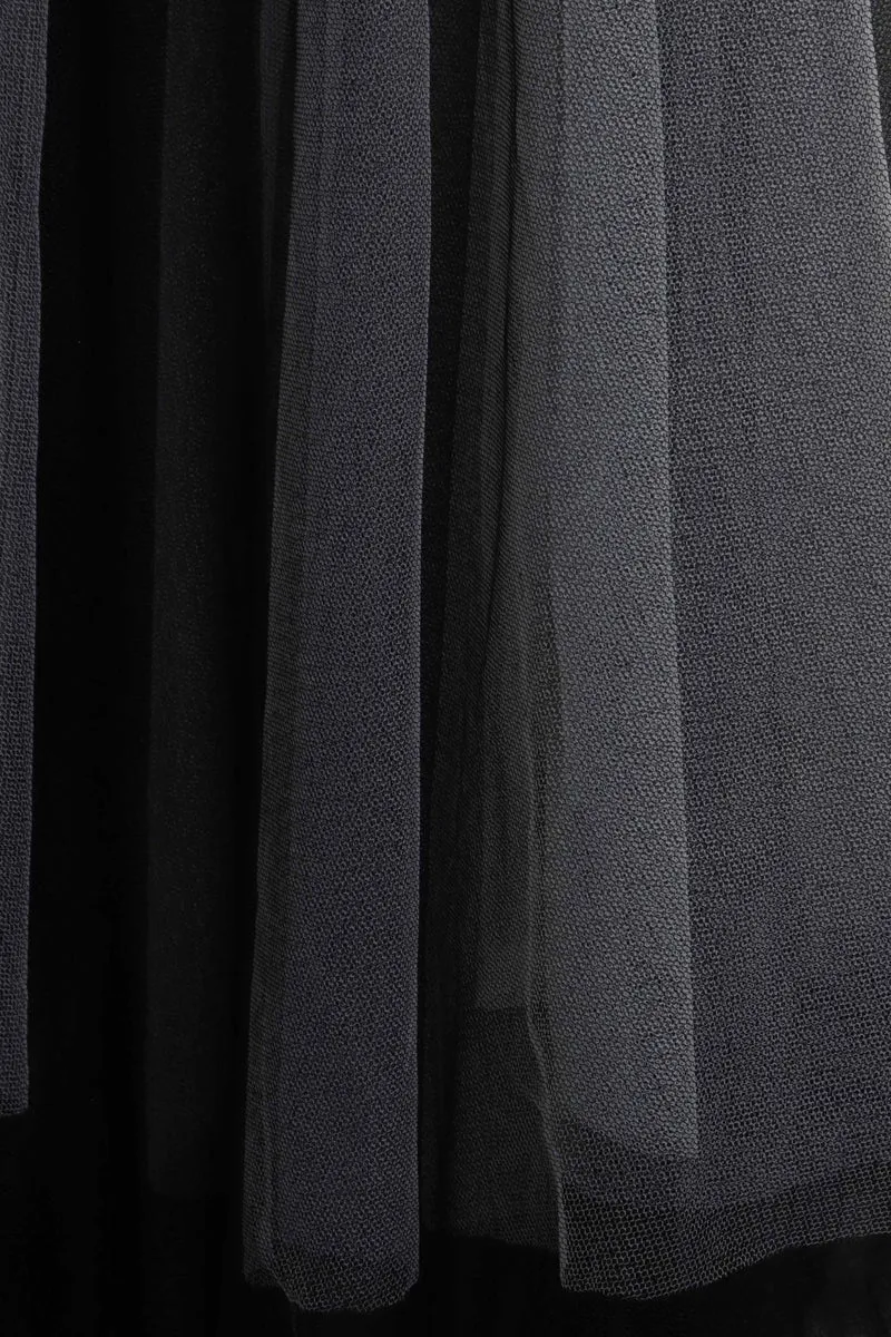 Marc Le Bihan Damen Seidentüll Kleid grau-schwarz