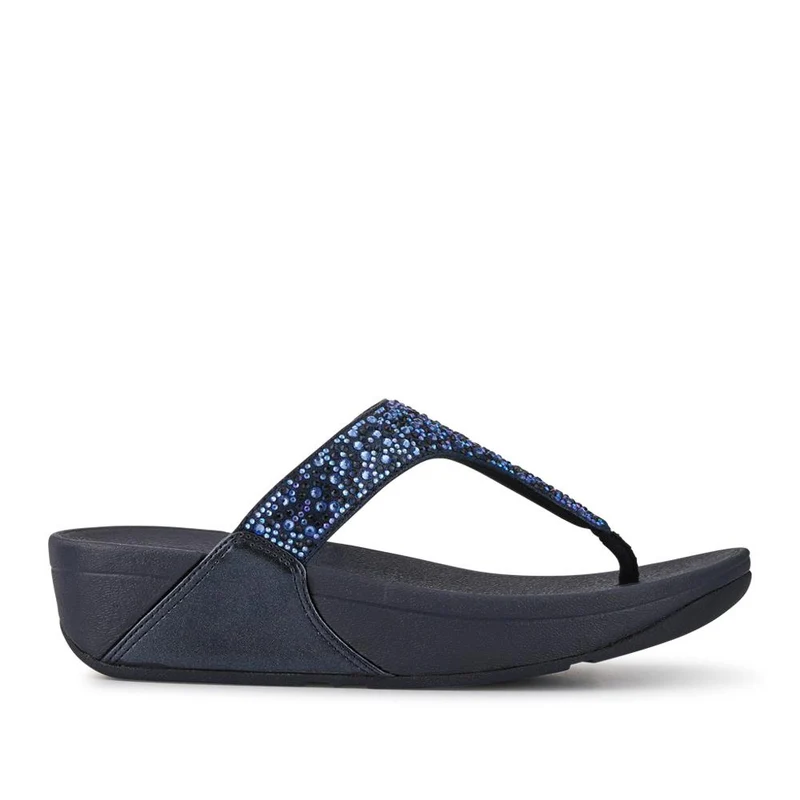 Wedged Toe-Post Sandals - FITF41520 / 326 866 - Navy