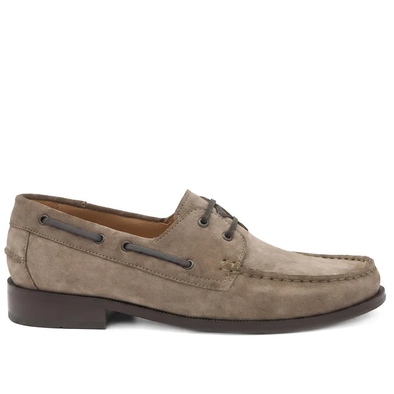 Parrie Smart Leather Boat Shoes - PARRIE / 329 947 - Taupe Suede