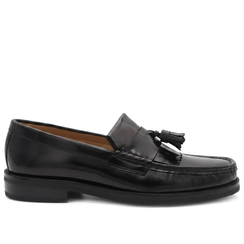 Quavon Leather Tasselled Loafers - QUAVON / 329 972 - Black Polished