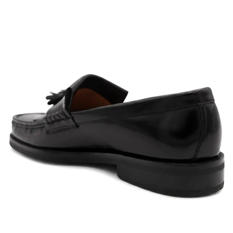 Quavon Leather Tasselled Loafers - QUAVON / 329 972 - Black Polished
