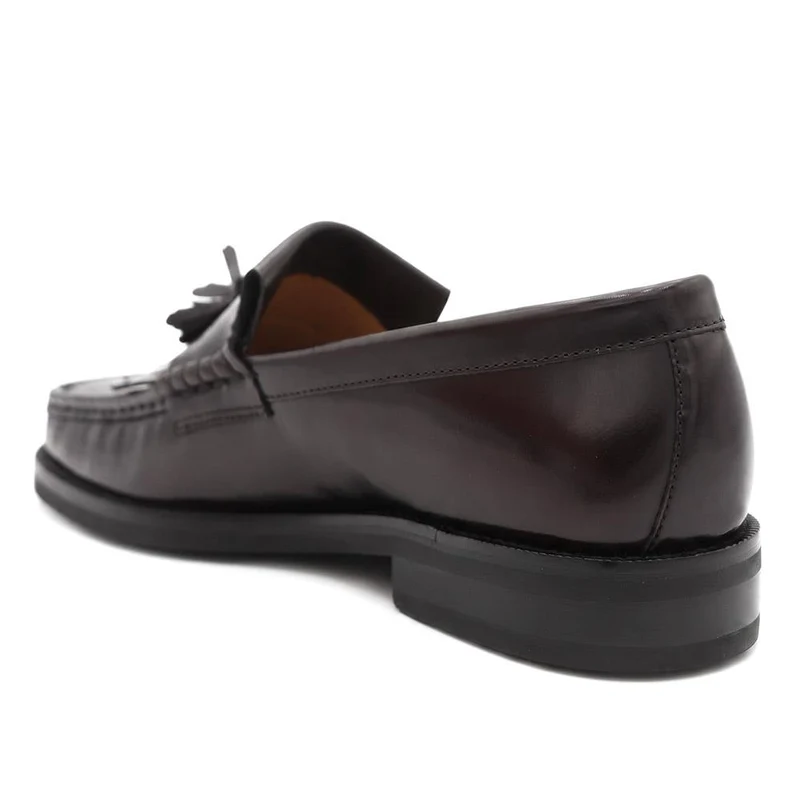 Quavon Leather Tasselled Loafers - QUAVON / 329 972 - Burgundy Polished
