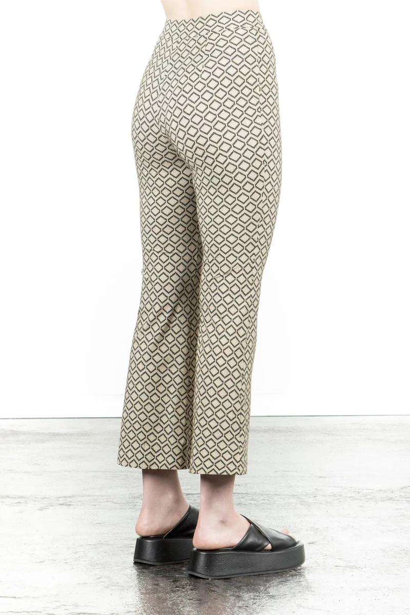 Schella Kann 2 Damen Schlaghose grafisch beige schwarz