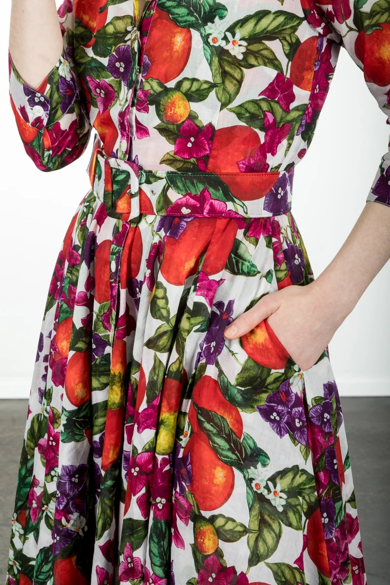 SAMANTHA SUNG Damen Kleid ASTER mit Fruit Print