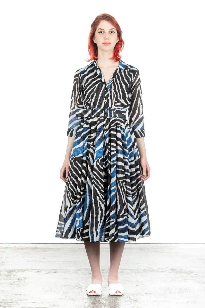 SAMANTHA SUNG Damen Kleid ASTER mit Zebra Print