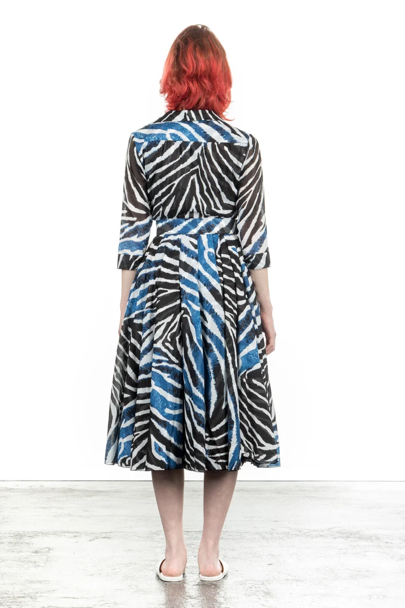 SAMANTHA SUNG Damen Kleid ASTER mit Zebra Print