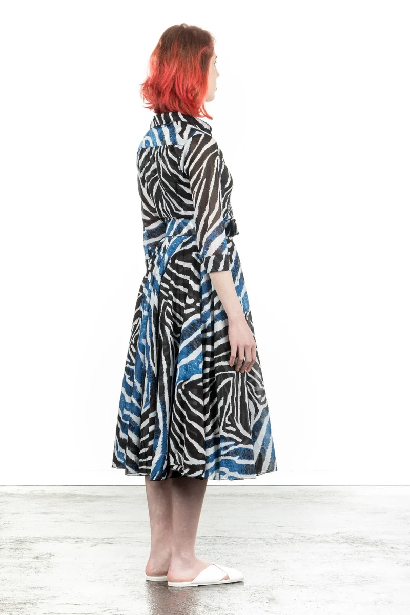SAMANTHA SUNG Damen Kleid ASTER mit Zebra Print