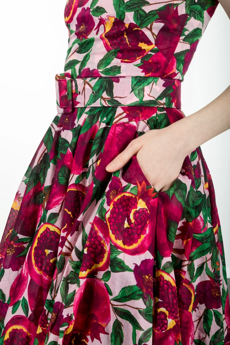 SAMANTHA SUNG Damen Sommerkleid Aster Floraler Print pink