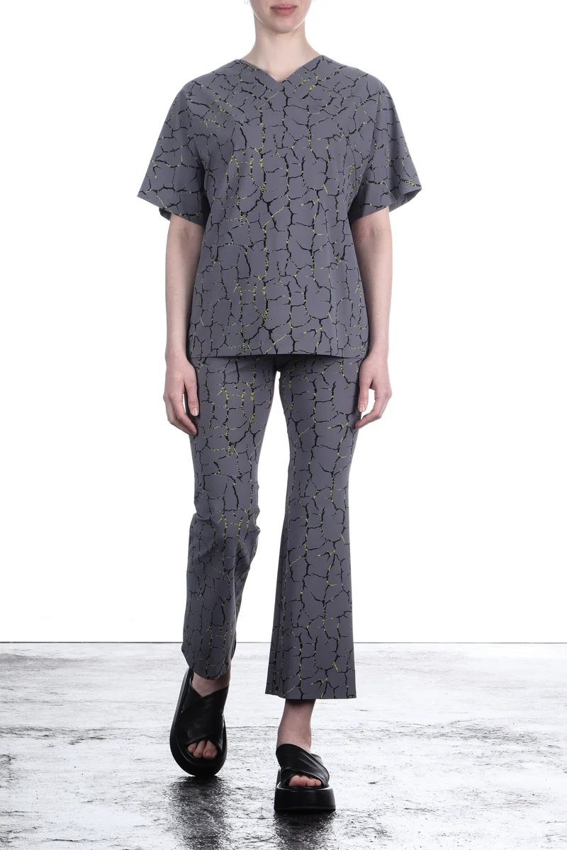 Schella Kann 2 Damen Shirt grau mit Print