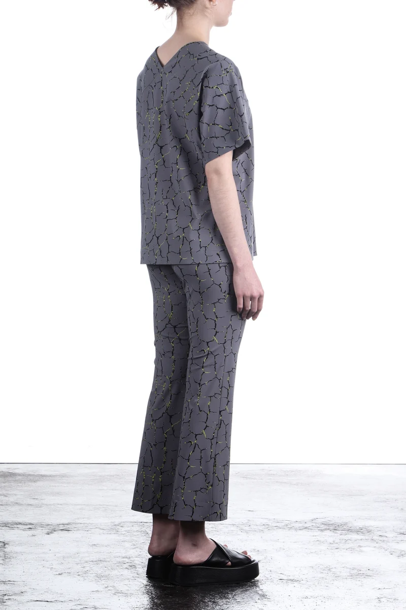 Schella Kann 2 Damen Shirt grau mit Print