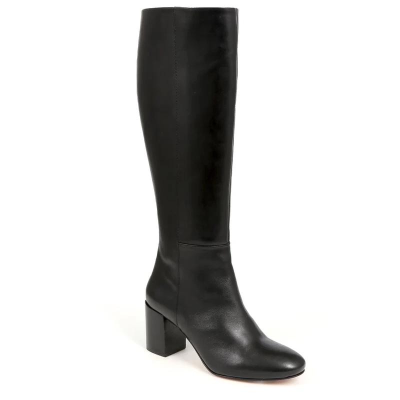 Neptune Long Large Calf Fit Long Leather Boots - NEPTUNELONGL / 326 217 - Black