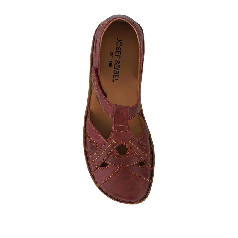 Enclosed-Heel Leather Sandals - JOSEF41518 / 327 245 - Burgundy