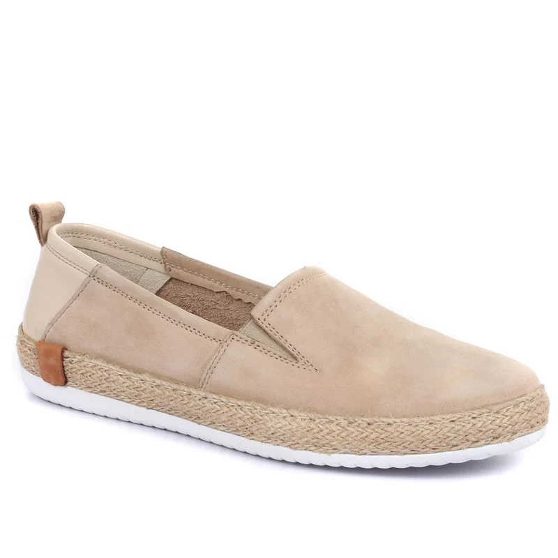 Milan Leather Espadrille Flats - MILAN / 320 085 - Sand