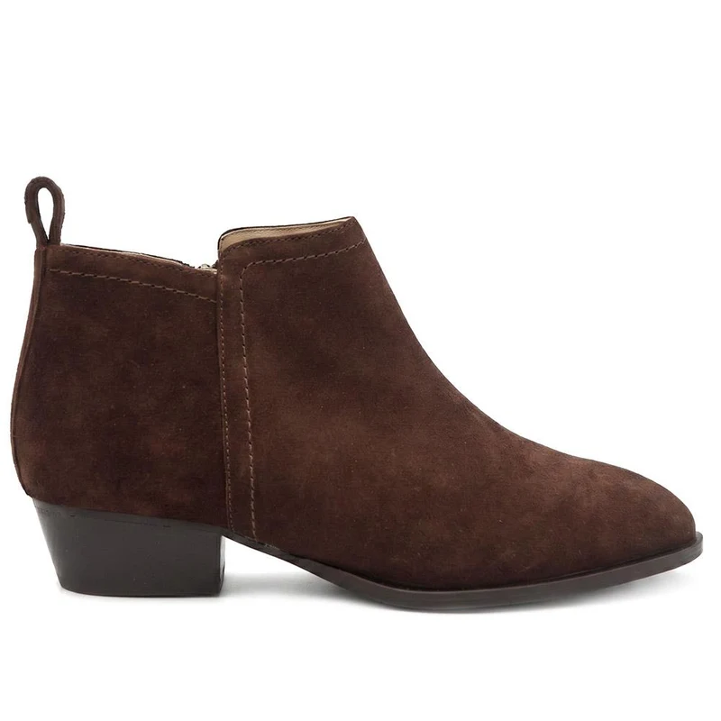 Floralie Leather Cushioned Ankle Boots - FLORALIE / 329 919 - Choco Suede