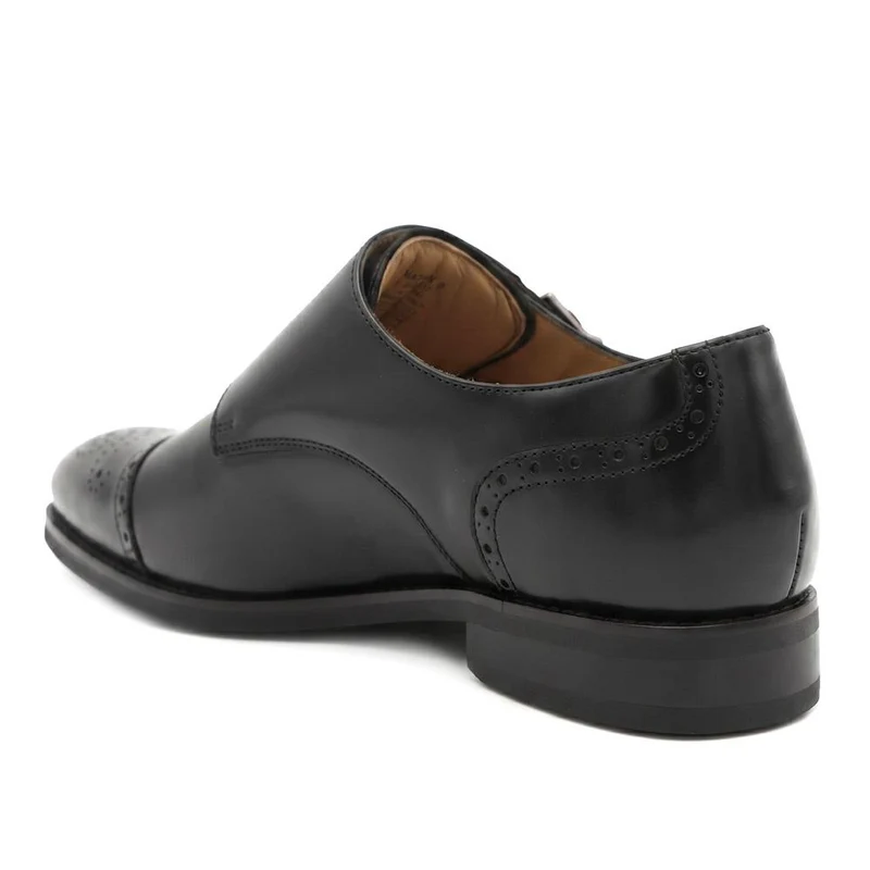 Nation Leather Dual Strap Monk Shoes - NATION / 329 976 - Black Leather