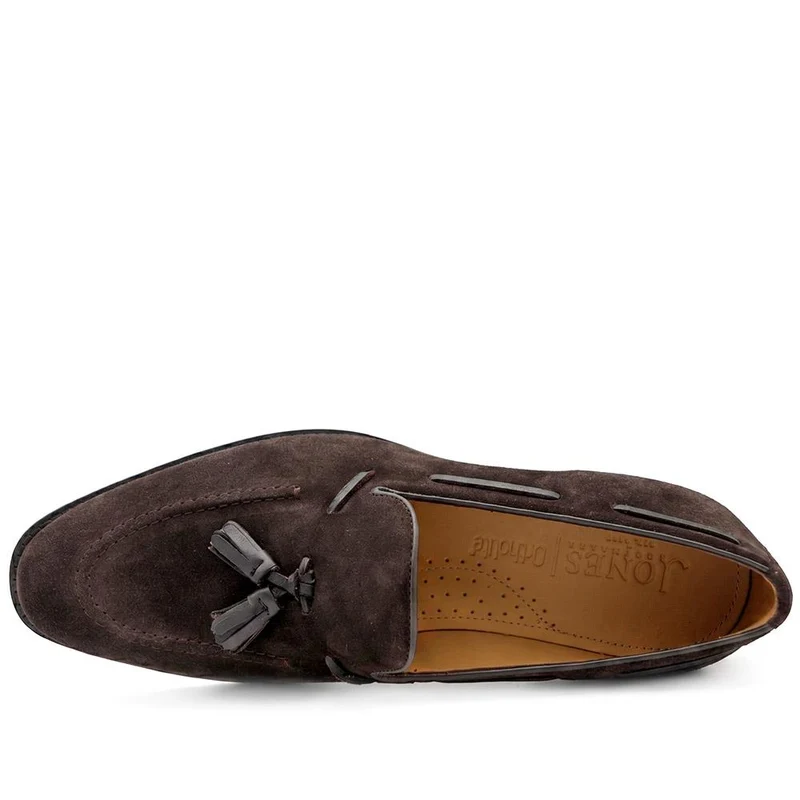 Rolando Leather Tassel Loafers - ROLANDO / 329 985 - Dark Brown Suede
