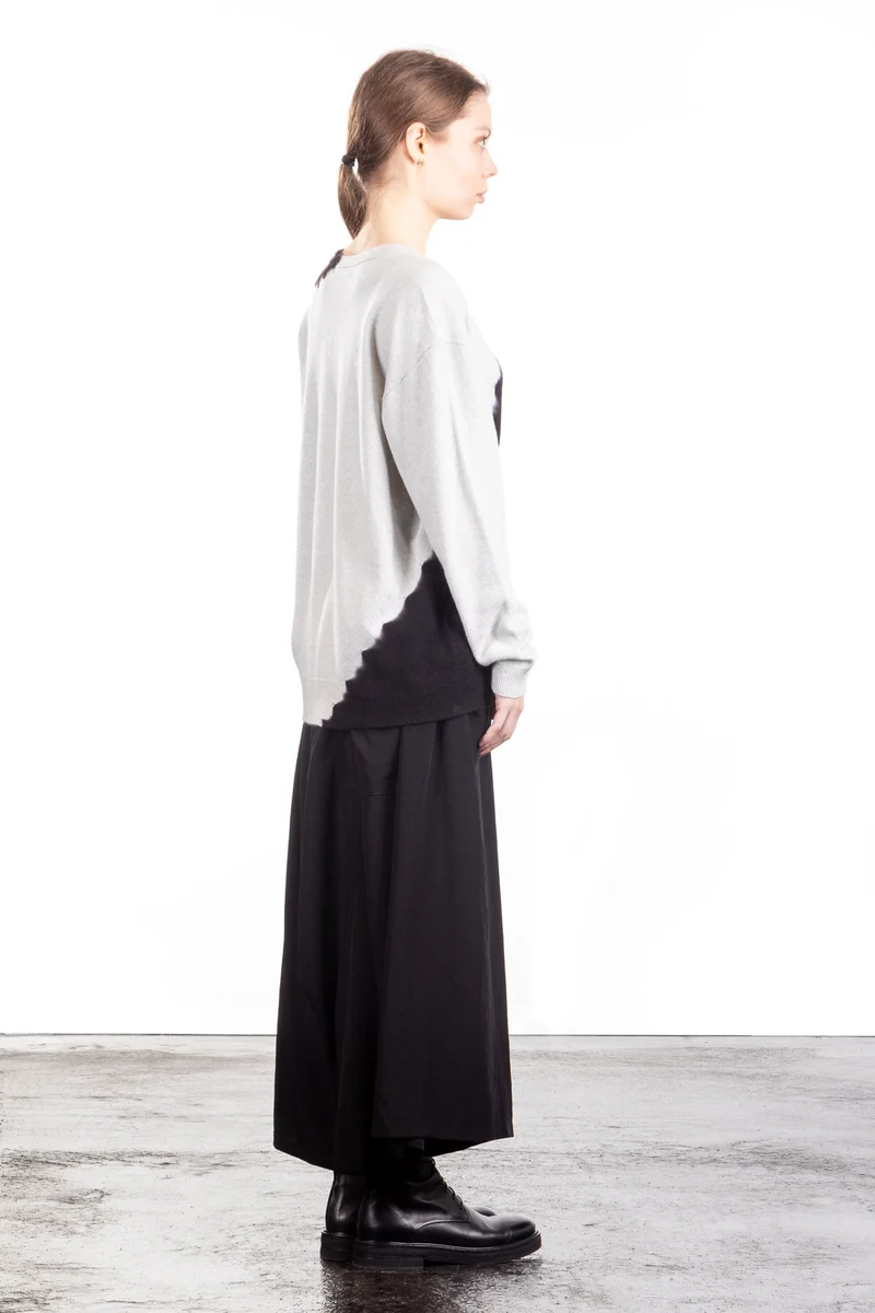 Suzusan Damen Kaschmir Cardigan schwarz hellgrau