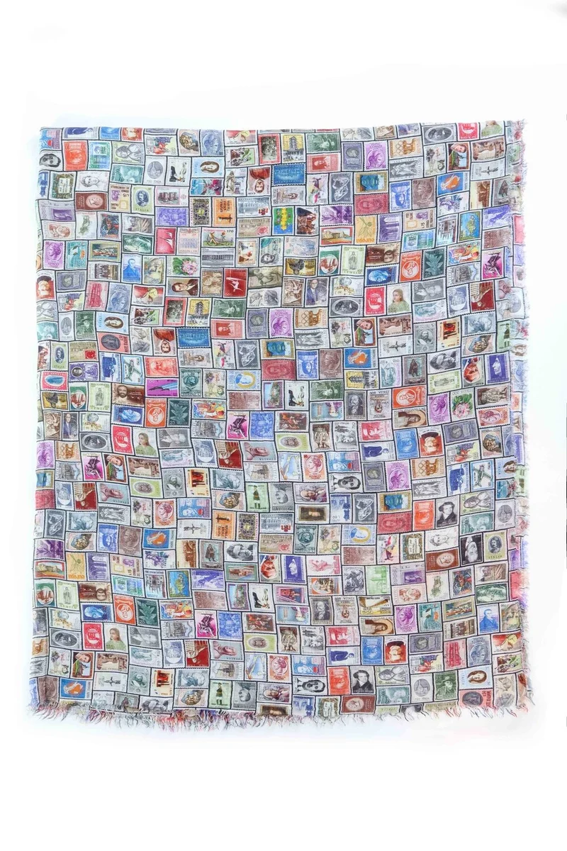Faliero Sarti Tuch 'STAMPS' mehrfarbig