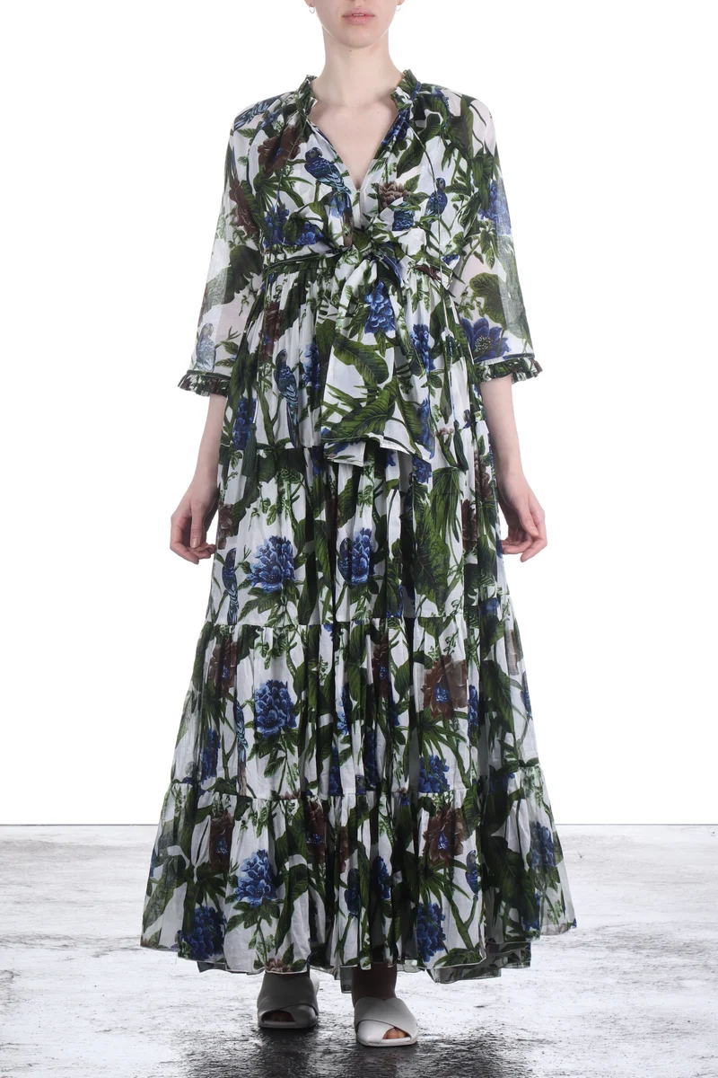 SAMANTHA SUNG Bohemian Blusenkleid EDEN mit Jungle Print