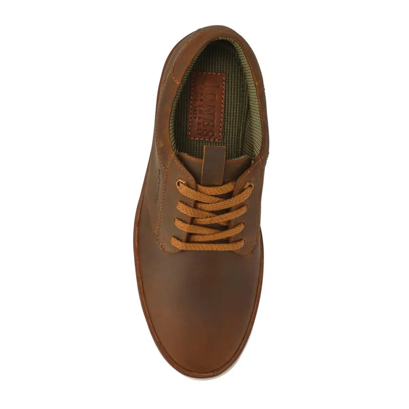 Cushioned Leather Lace-Up Trainers - HARWICH / 326 972 - Tan