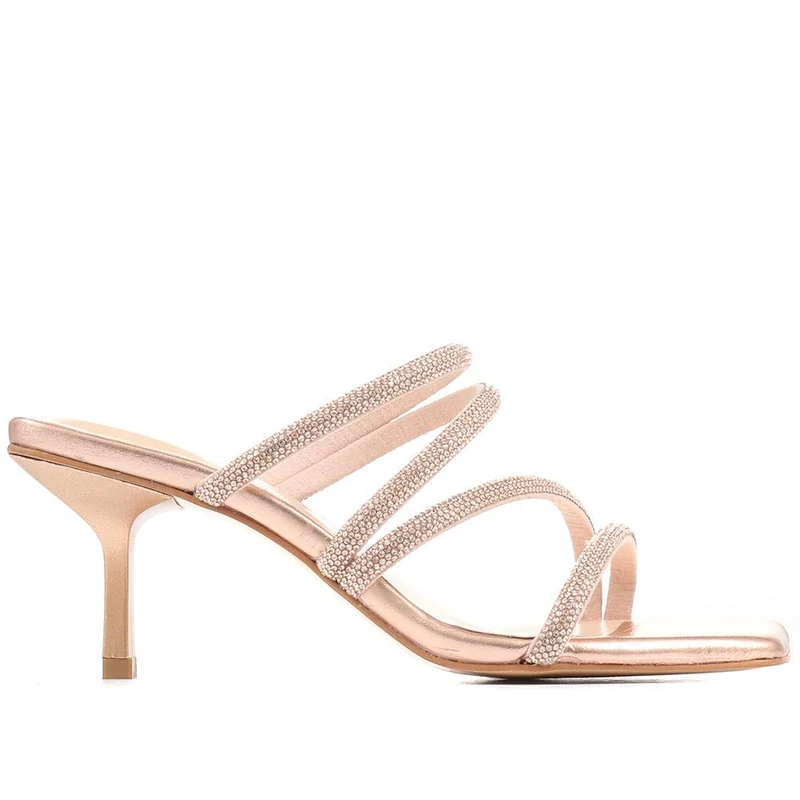 Bertilla Diamante Heeled Mules - BERTILLA / 323 167