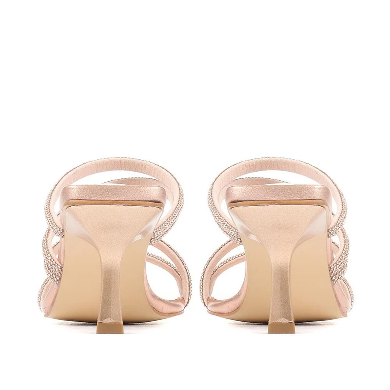 Bertilla Diamante Heeled Mules - BERTILLA / 323 167 - Nude