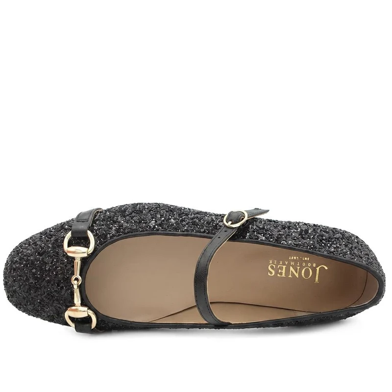 Seraphine Leather Mary Janes With Snaffle Detail - SERAPHINE / 329 921 - Black Glitter