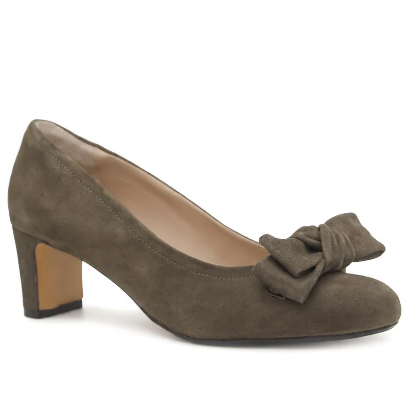 Zelda Bow Detail Court Shoes - ZELDA / 323 596 - Olive
