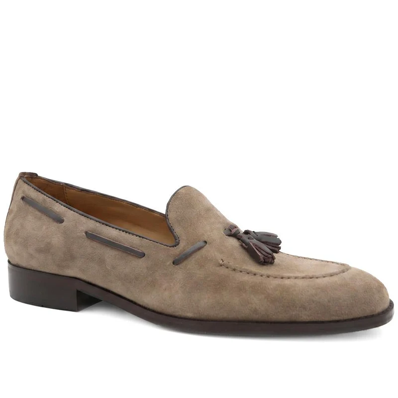 Rolando Leather Tassel Loafers - ROLANDO / 329 985 - Taupe Suede
