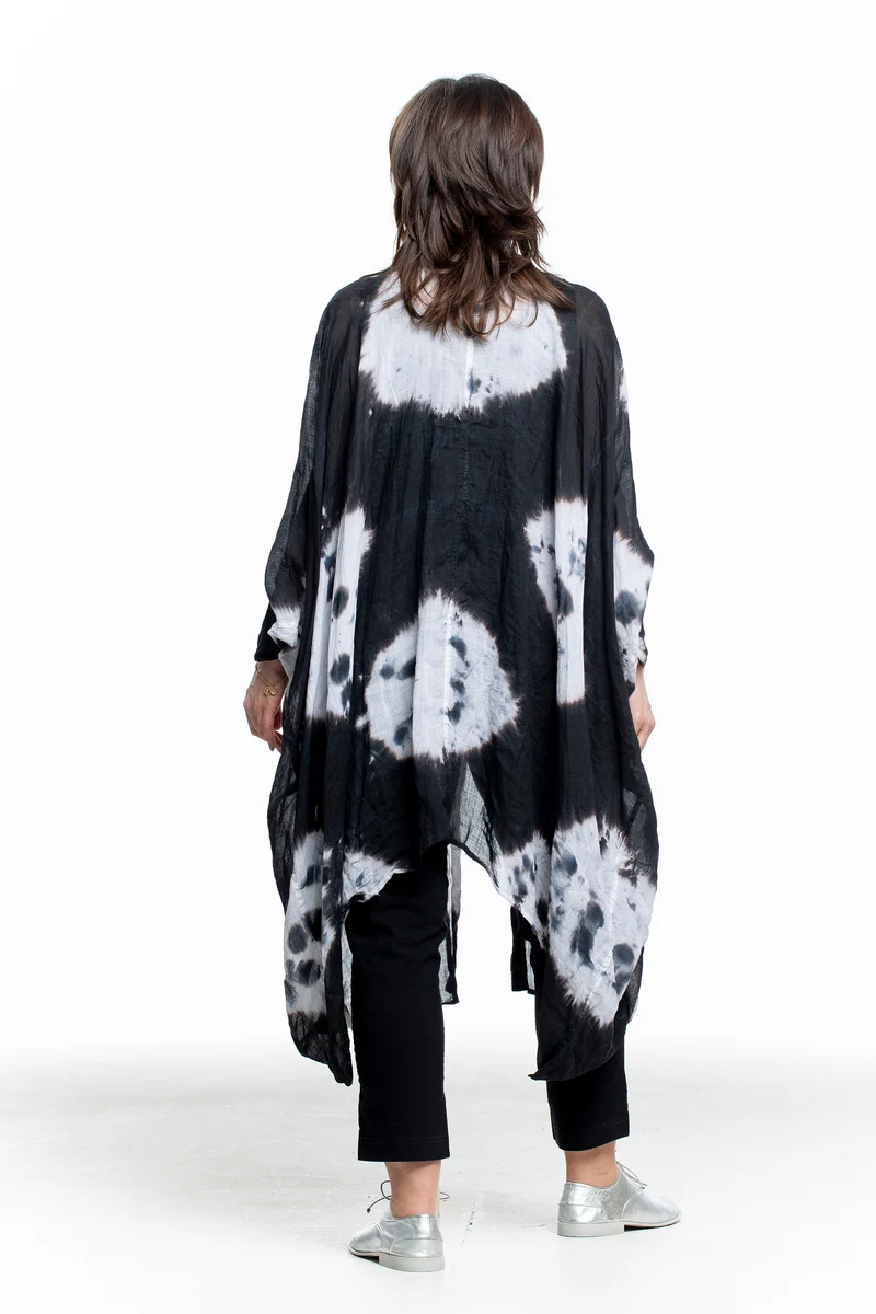 Gilda Midani Damen Longbluse schwarz weiss