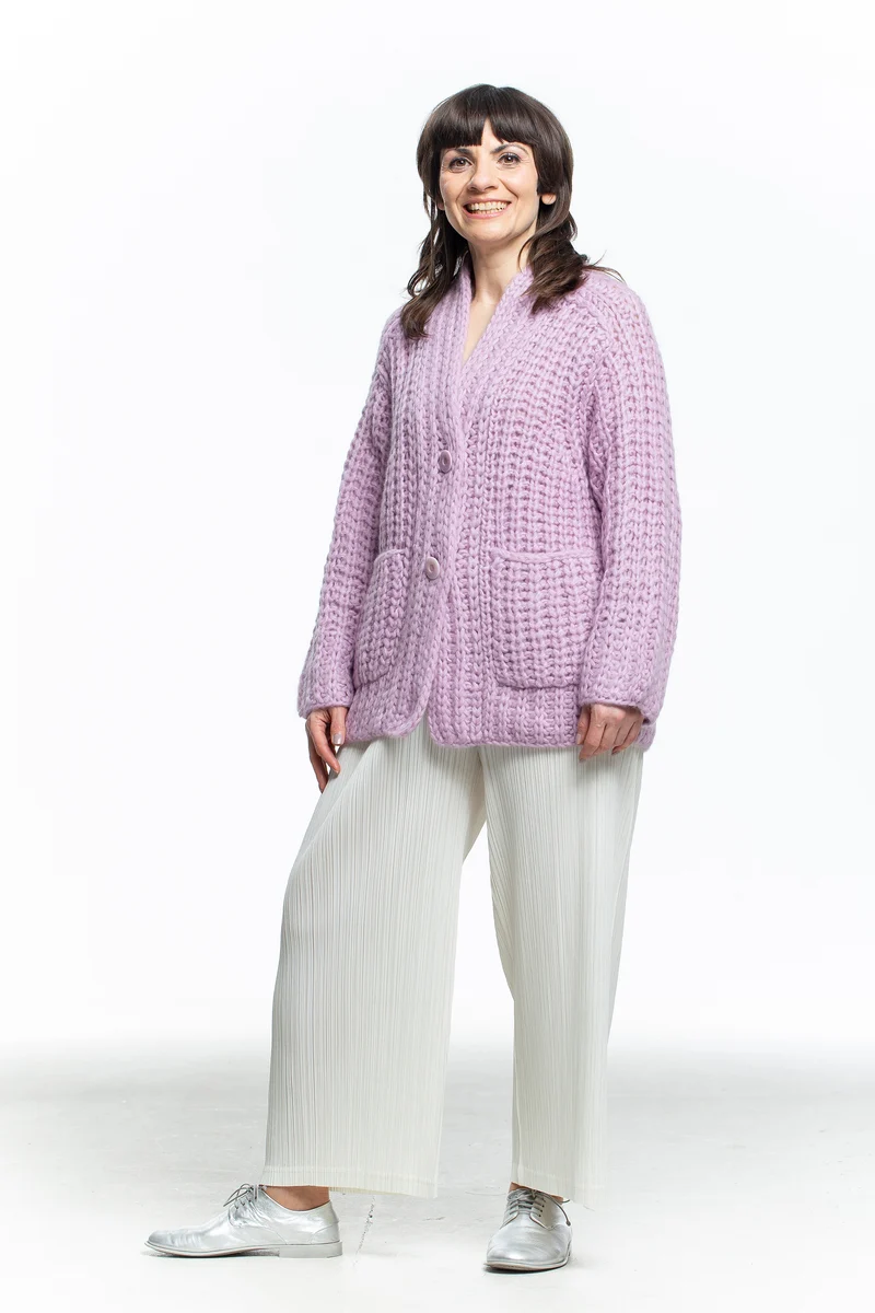 Iris von Arnim Damen Kaschmir Seide Handstrick Cardigan orchidee