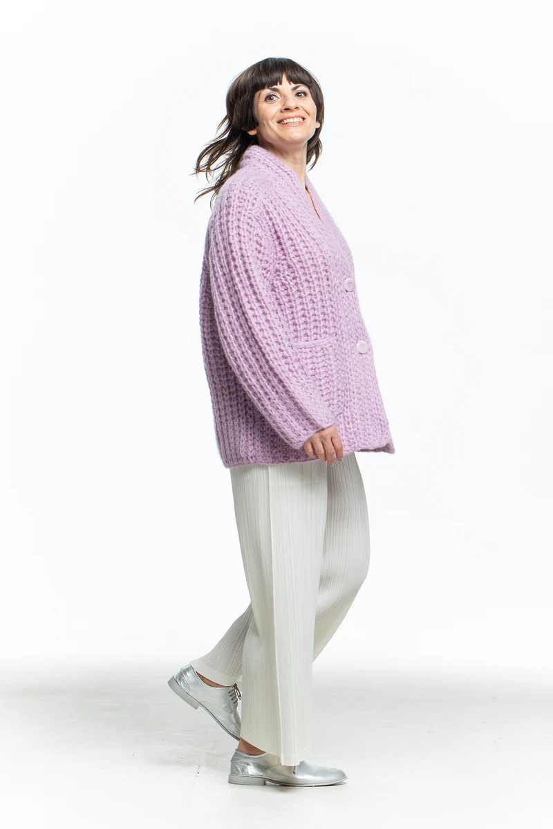Iris von Arnim Damen Kaschmir Seide Handstrick Cardigan orchidee