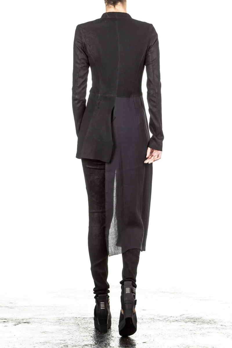 Isabel Benenato Damen Jacke asymmetrisch schwarz