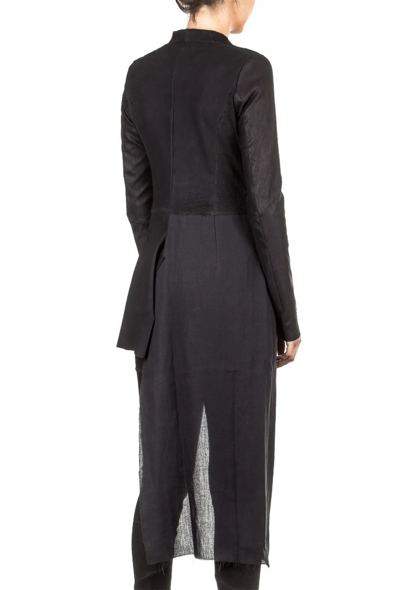 Isabel Benenato Damen Jacke asymmetrisch schwarz