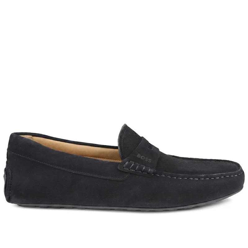 Boss Leather Slip On Shoes - HUGO43503 / 328 697 - Navy Suede