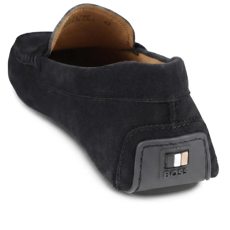 Boss Leather Slip On Shoes - HUGO43503 / 328 697 - Navy Suede