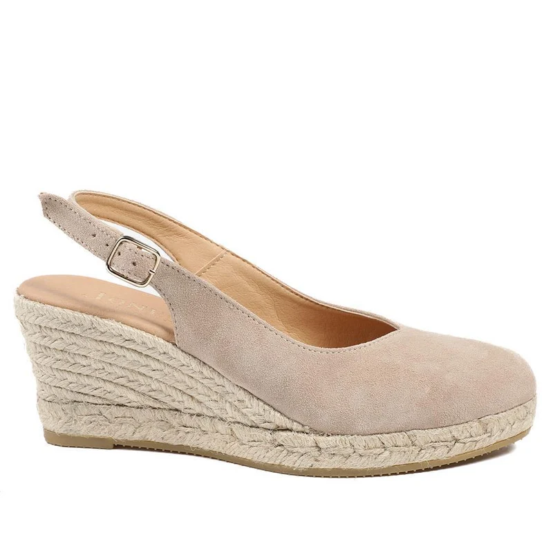 Cedrica Wide Fit Leather Slingback Espadrilles - CEDRICAWIDE / 329 056 - Sand Suede