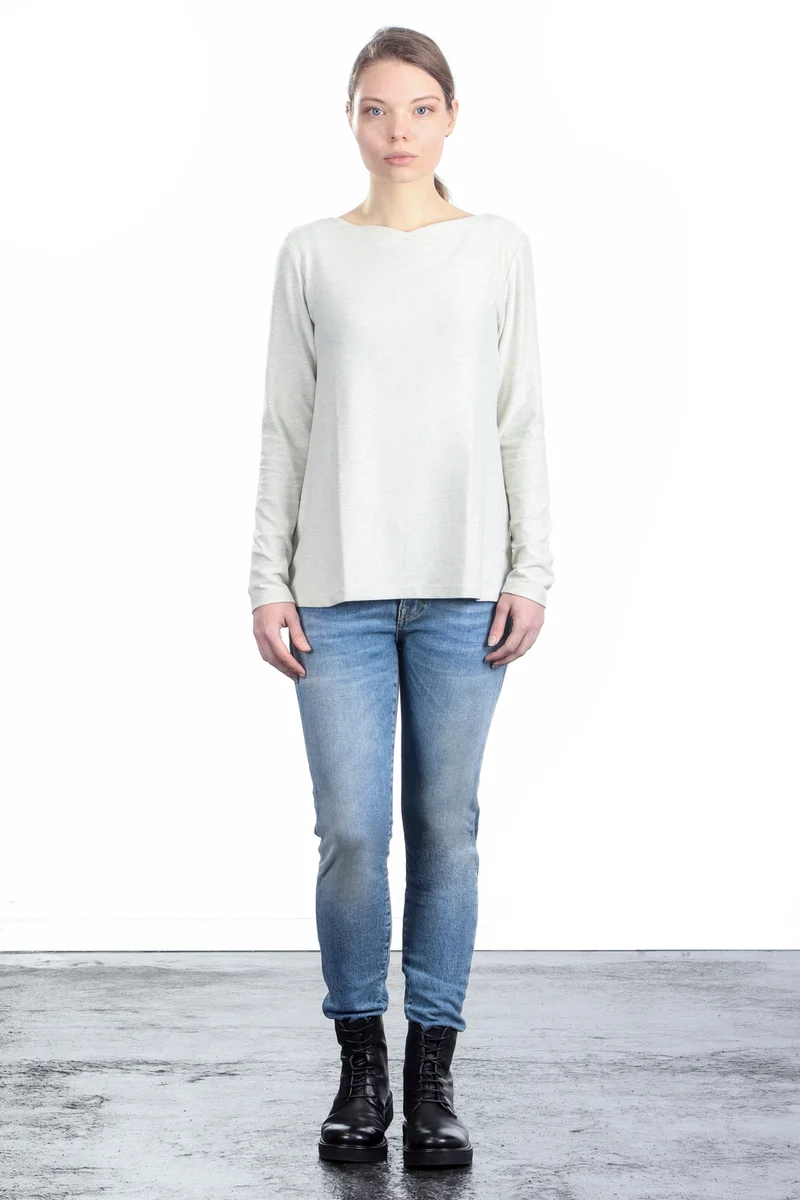 The Swiss Label Damen Langarm Shirt wollweiß
