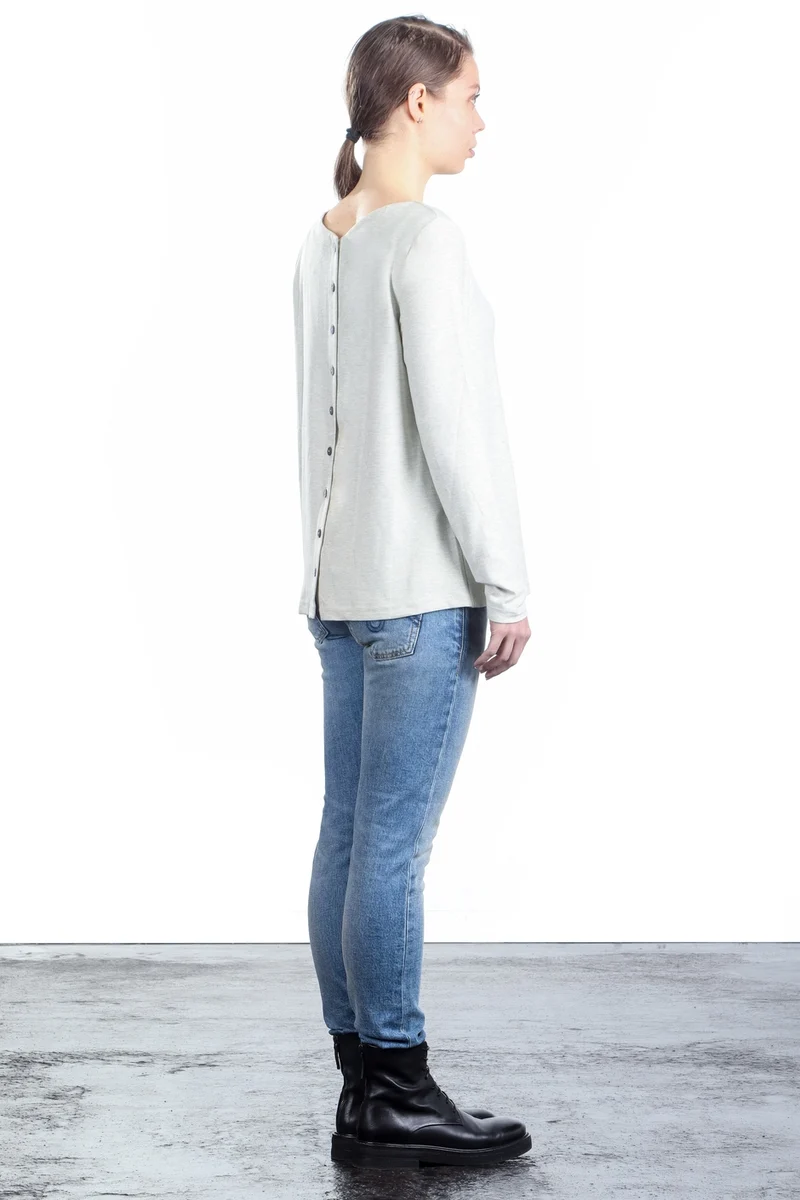 The Swiss Label Damen Langarm Shirt wollweiß